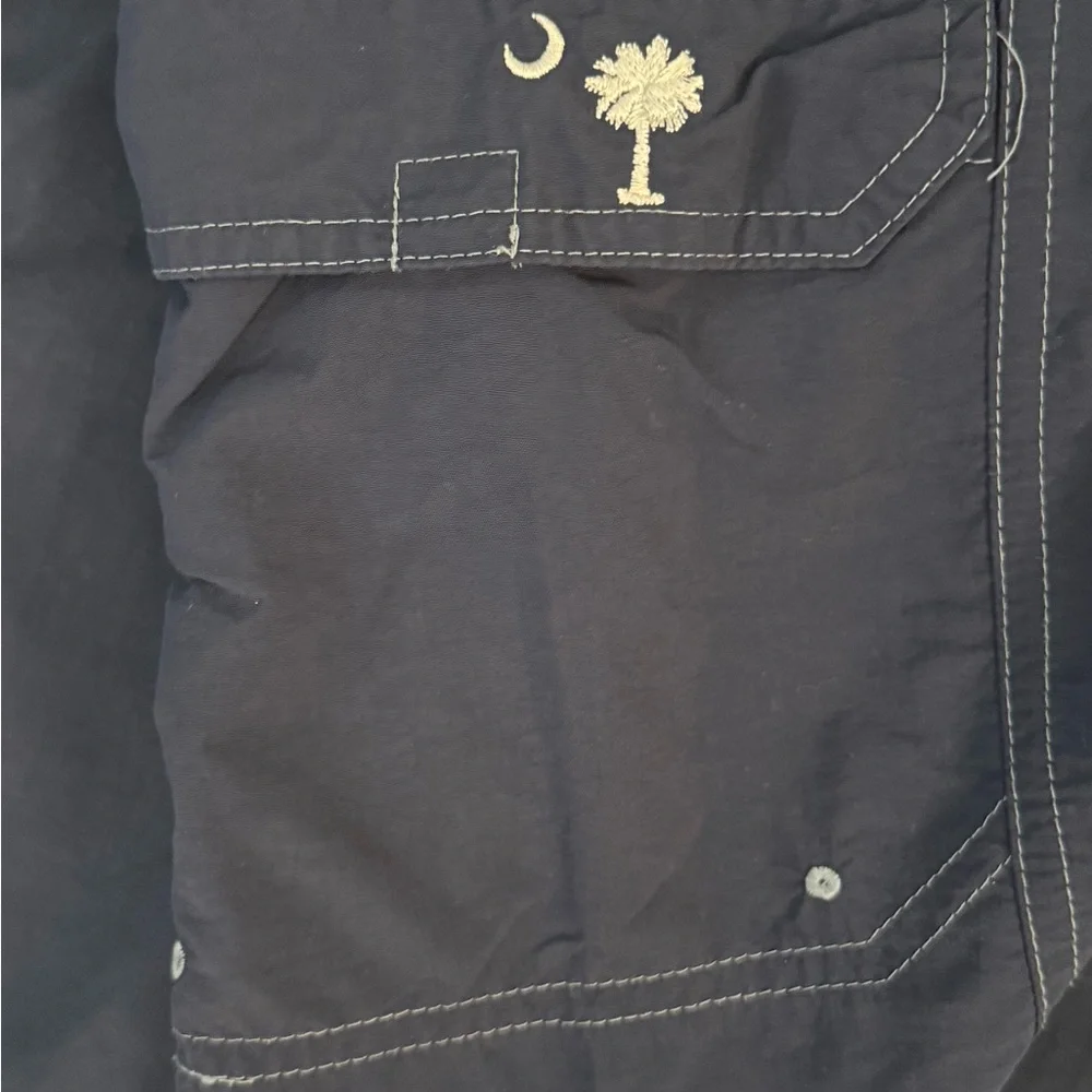 Columbia navy swim trunks